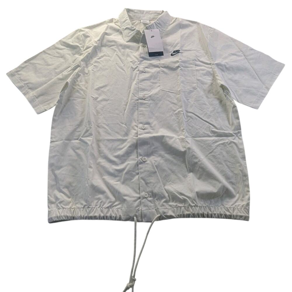 Nike Club Mens Size Medium Cinch Waist Short Sleeve Collared Button Up Shirt NWT